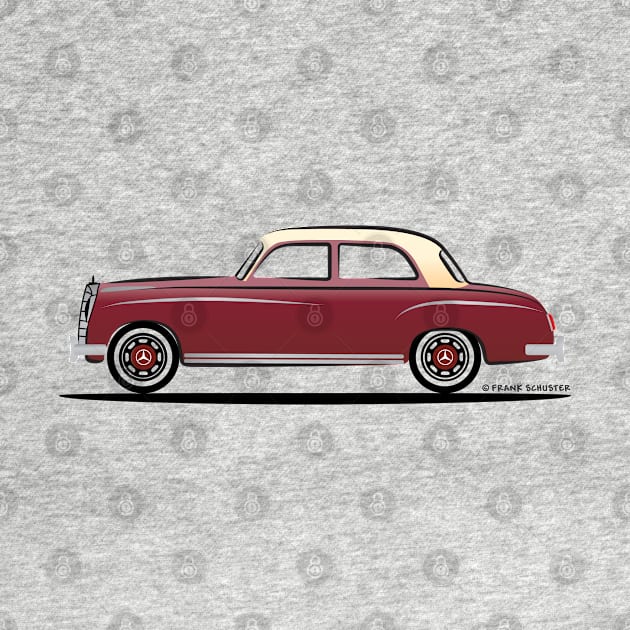 Mercedes Benz Ponton W120 Sedan Red on Tan by PauHanaDesign